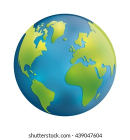 Planet icon. Earth sphere design. vector graphic