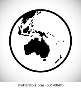 Planet icon. Earth world globe and continent theme. Isolated black and white design. Vector illustration