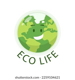 Planet icon. Eco life. Vector graphics