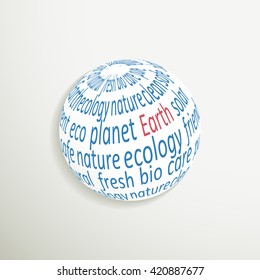 Planet icon with environmental themes. Vector illustration.
