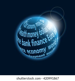 Planet icon with environmental themes. Vector illustration.