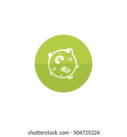 Planet  icon in flat color circle style. Surface, hole, alien 