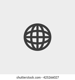 Planet  icon in a flat design in black color. Vector illustration eps10