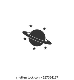 Planet icon flat. Illustration isolated vector sign symbol
