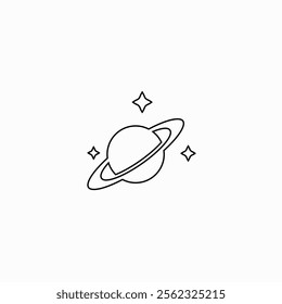 Planet icon galaxy, global, globe line art vector. physics illustration sign. astronomy symbol. science logo fully editable vector template