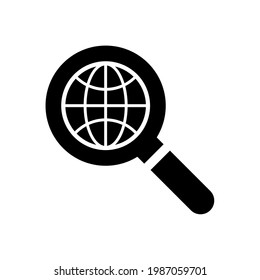 Planet icon, globe logo isolated on white background