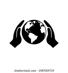 Planet-Symbol, Globus-Logo einzeln auf weißem Hintergrund