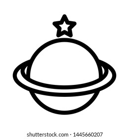 Planet icon globe , template logo simple isolated emblem 

illustration , outline solid background white