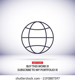 planet icon globe, vector,