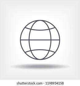 planet icon globe, vector,