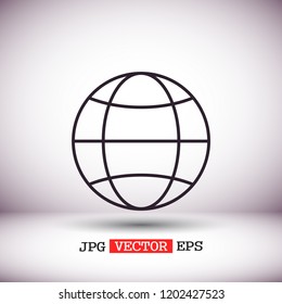 planet icon globe, vector,