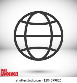 planet icon globe, vector,