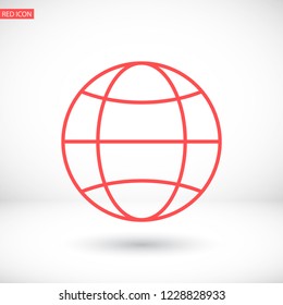 planet icon globe, vector,