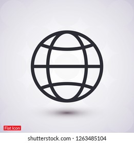 planet icon globe, vector,