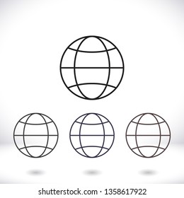 planet icon globe, vector,