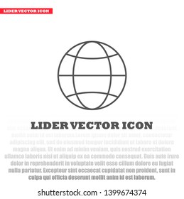planet icon globe, vector,. lorem ipsum Flat Design 