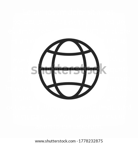 planet icon globe, vector,. lorem ipsum Flat Design JPG