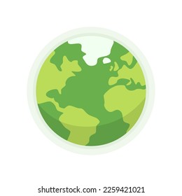 Planet icon. Green planet. Vector graphics