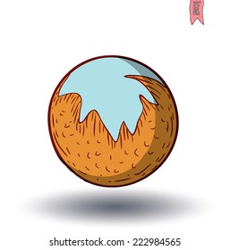 planet icon, hand drawn vector illustration.