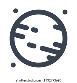Planet Icon, Illustration of Astronomy, Geographic, Sky, Solar System  with Filled and Line Style for Website User Interface  Mobile and Wallpaper