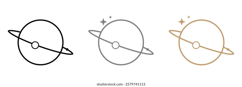 Planet icon illustration isolated vector sign symbol. Black hole universe vector icon. Line icons on white background . Vector Illustration .