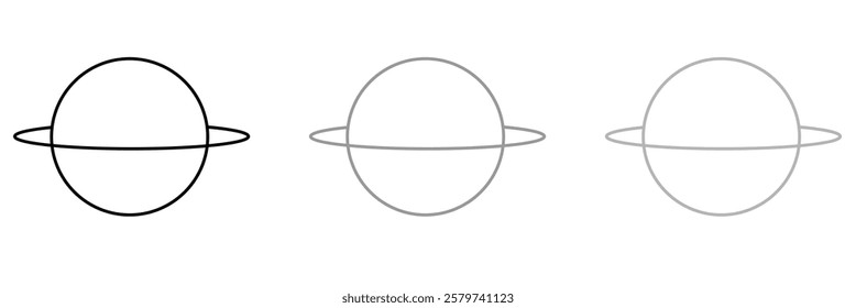 Planet icon illustration isolated vector sign symbol. Black hole universe vector icon. Line icons on white background . Vector Illustration .
