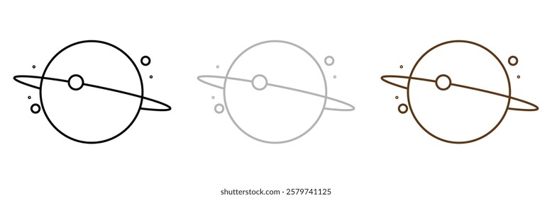 Planet icon illustration isolated vector sign symbol. Black hole universe vector icon. Line icons on white background . Vector Illustration .