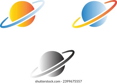 Planet mit Symbol einzeln auf sauberem Hintergrund. Planet mit Zeichensymbol für Ringsymbol