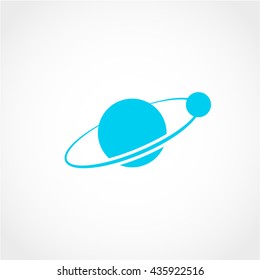 planet Icon Isolated on White Background