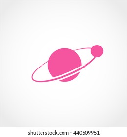planet Icon Isolated on White Background