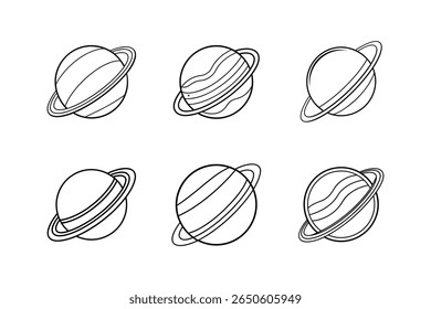 Planet Icon Line Ilustración vectorial de arte