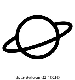Planet-Symbol-Linie einzeln auf weißem Hintergrund. Schwarze flache Ikone im modernen Umriss-Stil. Lineares Symbol und bearbeitbarer Strich. Einfache und Pixel perfekte Strich-Vektorgrafik.