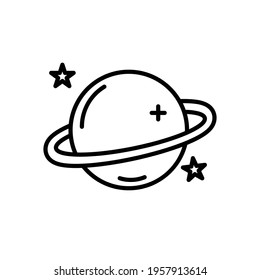 Planet icon line style vector for your web, mobile app logo UI design