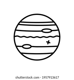 Planet icon line style vector for your web, mobile app logo UI design