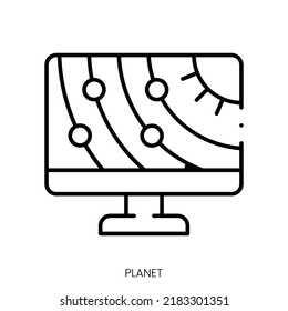 planet icon. Linear style sign isolated on white background. Vector illustration