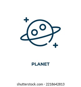 Planet icon. Linear vector illustration. Outline planet icon vector. Thin line symbol for use on web and mobile apps, logo, print media.