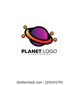 planet icon logo colorful design vector