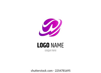 Planet icon logo design in abstract design style