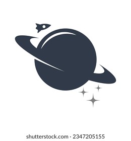 Planet icon logo design illustration