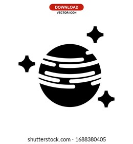 planet icon or logo isolated sign symbol vector illustration - high quality black style vector icons
