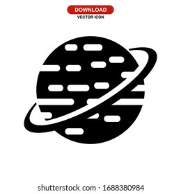 planet icon or logo isolated sign symbol vector illustration - high quality black style vector icons
