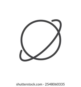 Planet icon Logo symbol outline set