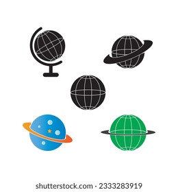 planet icon logo vector design template