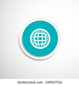 Planet icon network map earth business concept vector