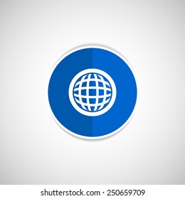 Planet icon network map earth business concept vector