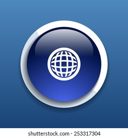 Planet icon network map earth business concept vector