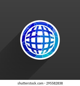Planet icon network map earth business concept vector