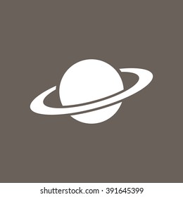 Planet Icon on Dark Gray Color. Eps-10.