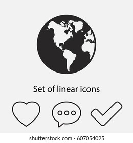planet icon. One of set web icons