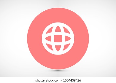 Planet icon online illustration. Go to web browser Planet icon online. Earth globe symbol for your web site logo app design. GlobePlanet icon online set. on white background Planet icon online